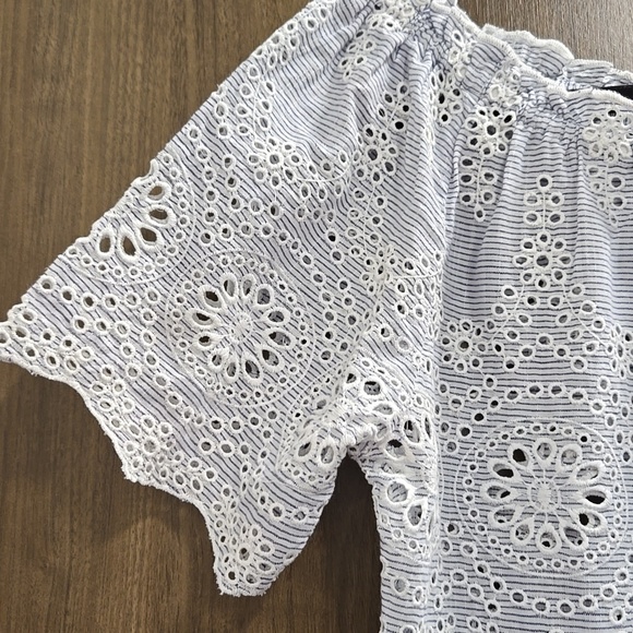 SUNDANCE-Blue/White 100% Cotton Eyelet Rain Dress-Size Medium - Picture 4 of 12